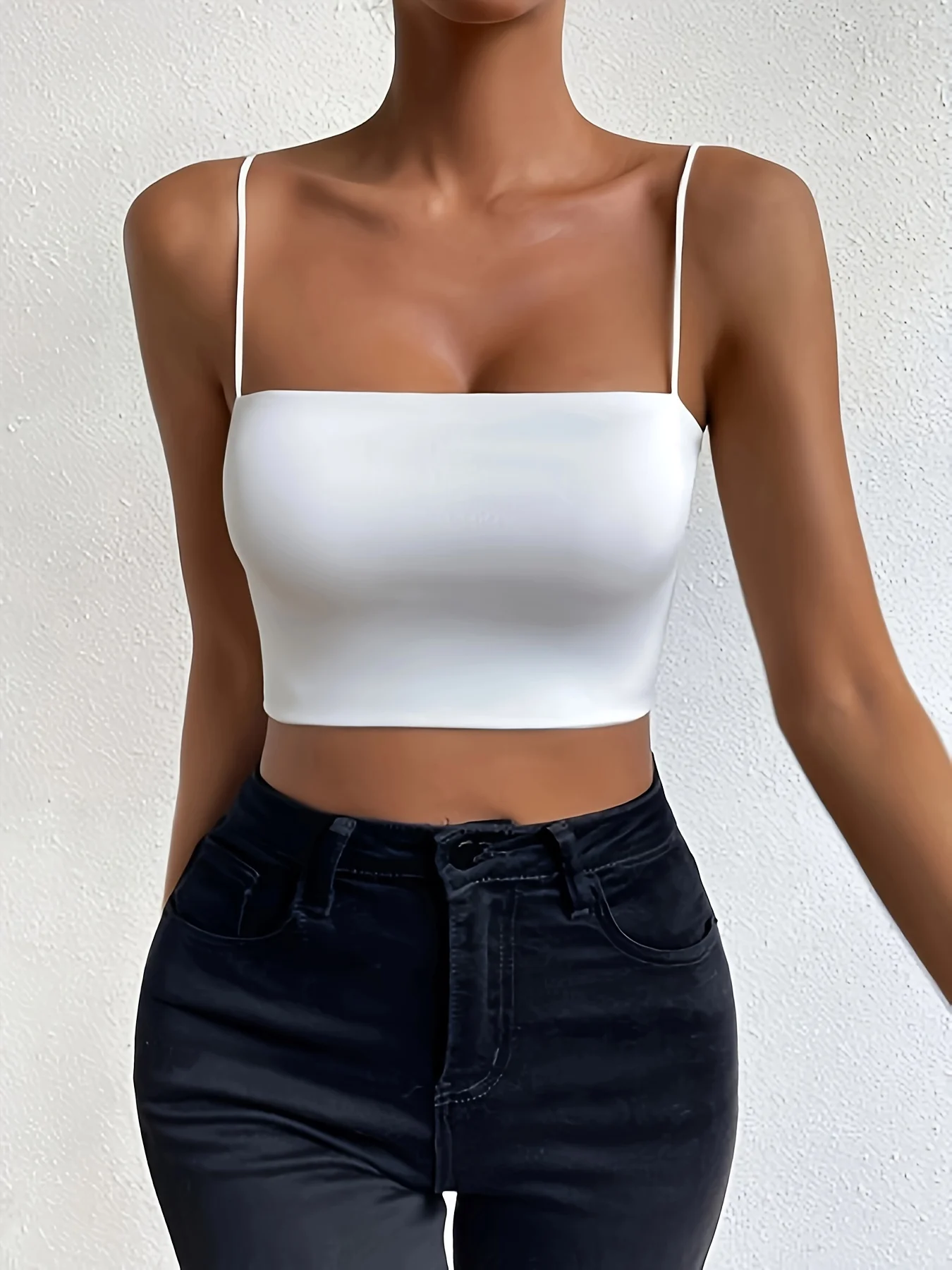 Sexy Crop Tops Solid Halter Ta - Crop Top Crochet recension och pris