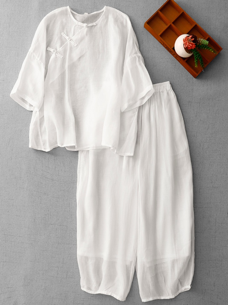 New Chinese Zen Style Women's  - Linen Pant Wide recension och pris