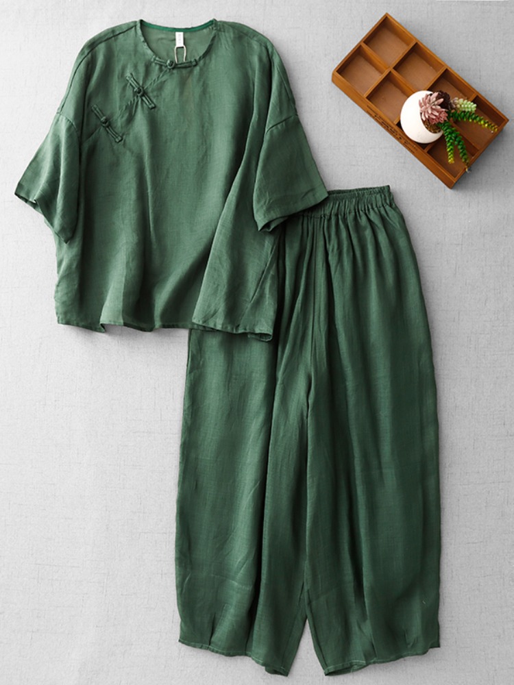 New Chinese Zen Style Women's  - Linen Pant Wide recension och pris