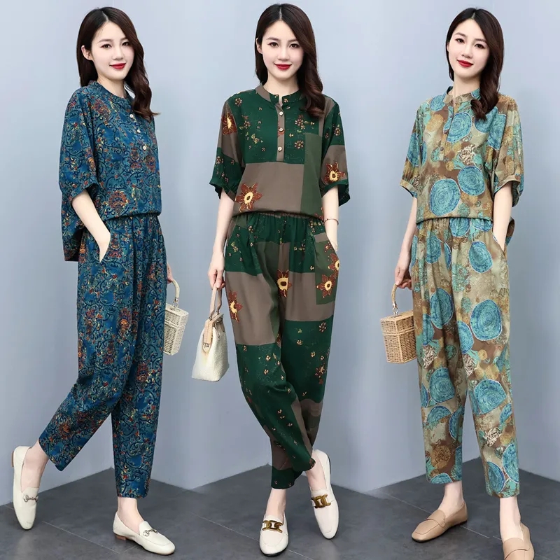 Middle Aged Mother Summer Suit - Linen Pant Wide recension och pris