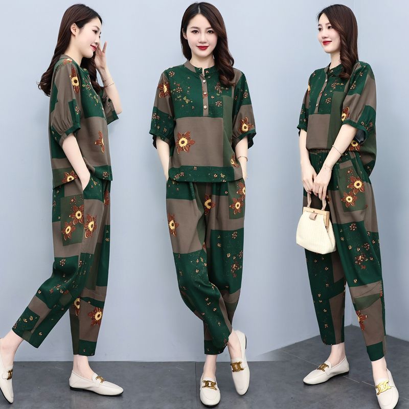 Middle Aged Mother Summer Suit - Linen Pant Wide recension och pris