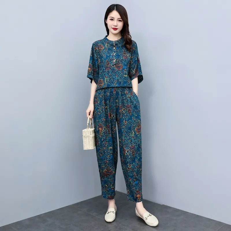 Middle Aged Mother Summer Suit - Linen Pant Wide recension och pris