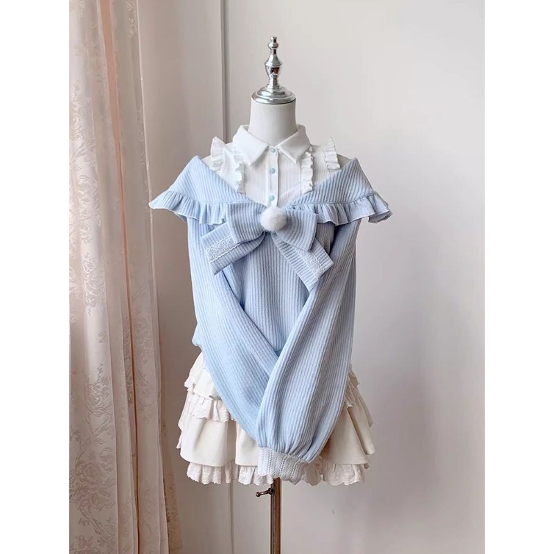 Kawaii Soft Girl Lolita 2 Piec - Blouse Off Shoulder recension och pris