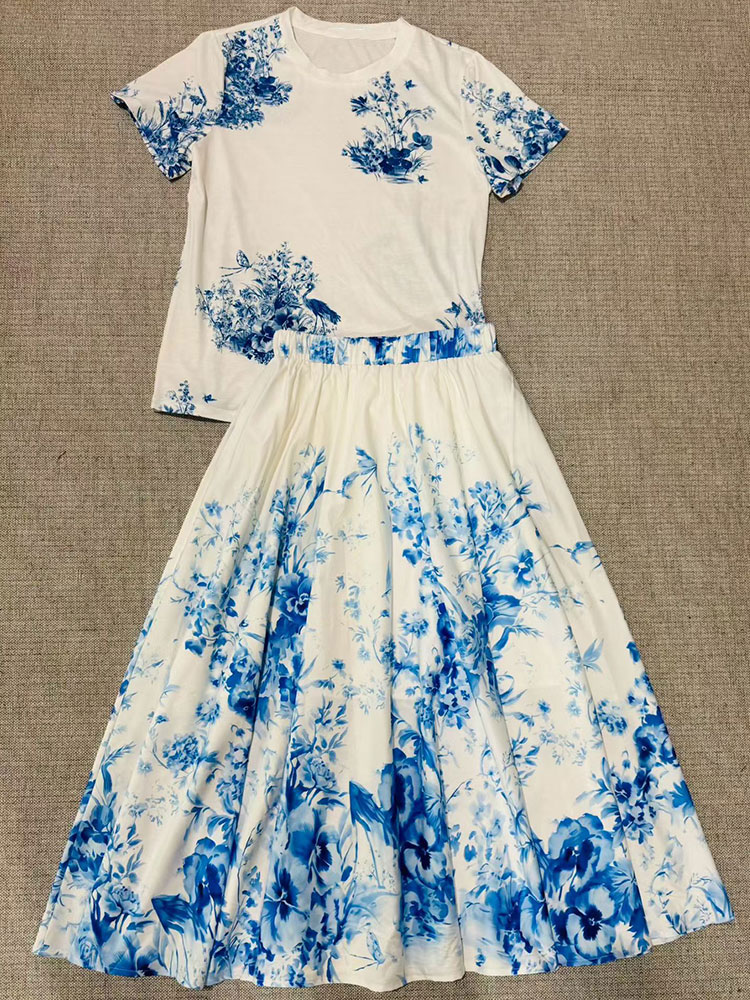 2026 New Summer Women  Floral  - Midi Skirt Floral recension och pris