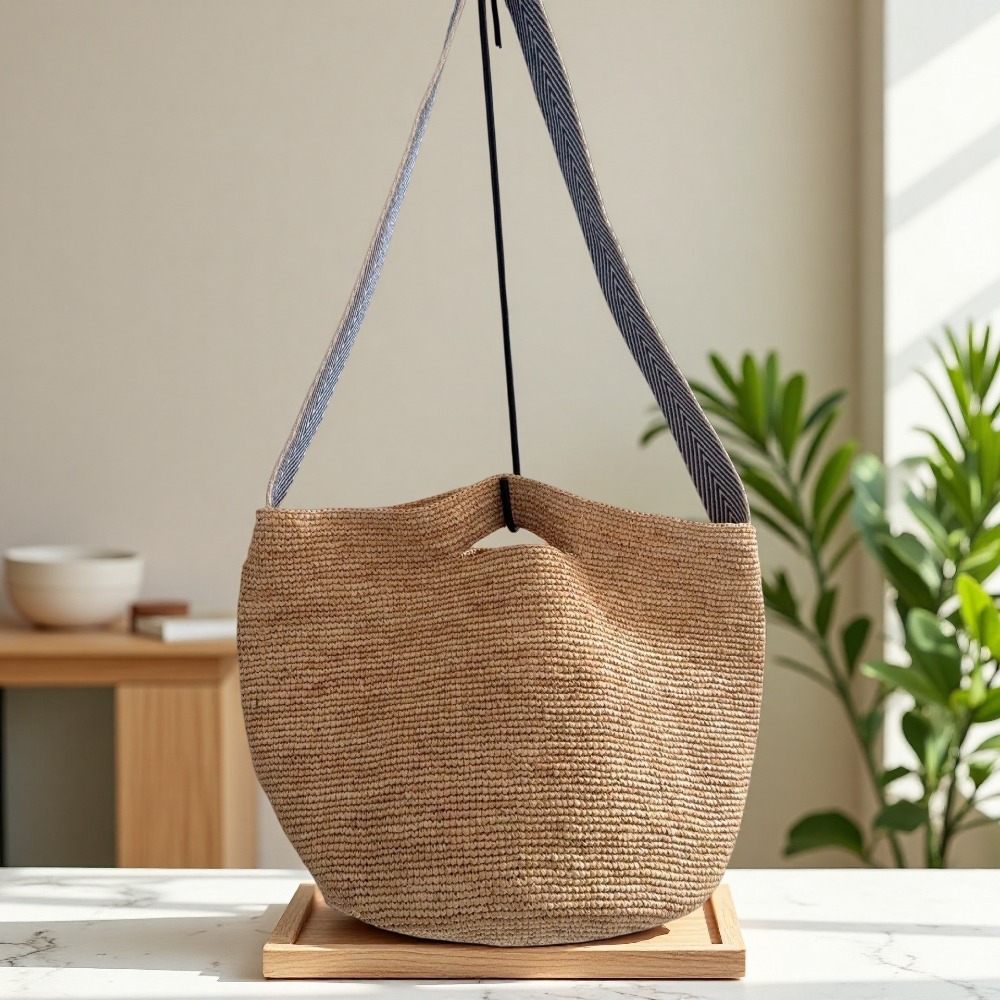 New Raffia Rainbow Bucket Bag  - Crochet Bag Raffia recension och pris