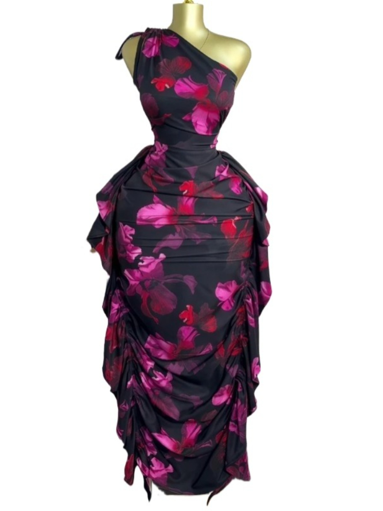 Women Floral Printed One Shoul - Midi Skirt Floral recension och pris