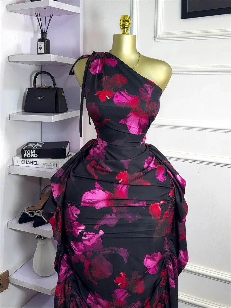Women Floral Printed One Shoul - Midi Skirt Floral recension och pris